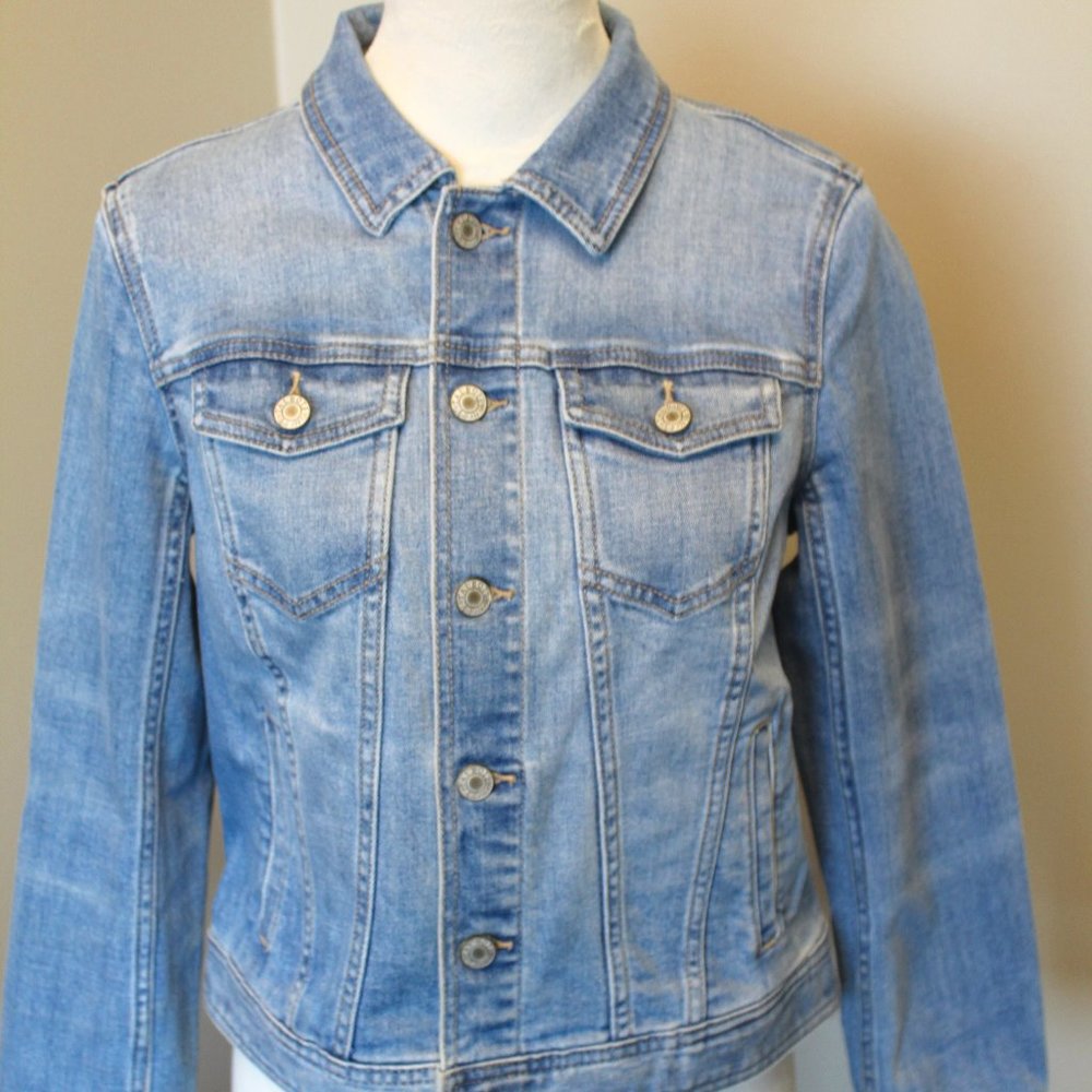 Talbots Light Wash Denim Jacket, Petite Small